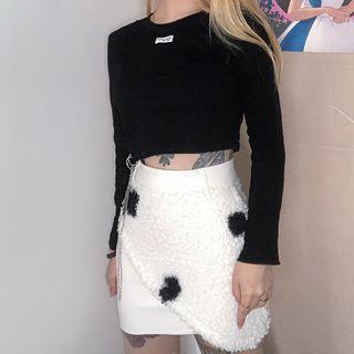 Fleece Panel Pencil Skirt