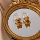 Bear Acrylic Earring 1 Pair - Brown - One Size
