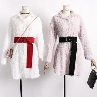 Furry Long Blouse With Belt