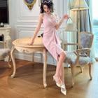 Sleeveless Cold Shoulder Mini Sheath Dress