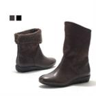 Genuine Leather Faux-shearling Lined Boots