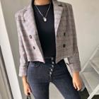Double-breasted Crop Check Jacket