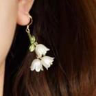 Floral Earring 1 Pair - Green & White - One Size