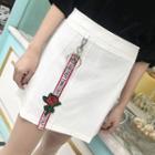 A-line Skirt With Lettering Strap