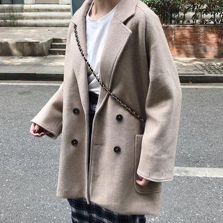 Double-breasted Coat Almond - One Size