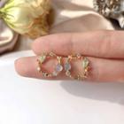 Embellished Hoop Earring 1 Pair - Gold - One Size