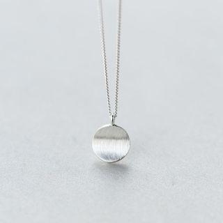 925 Sterling Silver Disc Pendant Necklace As Shown In Figure - One Size