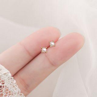 Faux Pearl Stud Sterling Silver Earring