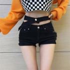 High Waist Cut-out Hot Pants