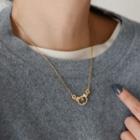 Tiger Rhinestone Pendant Alloy Necklace Gold - One Size