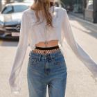 Frilled-trim Cropped Top