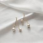 Faux Pearl Alloy Triangle Earring 1 Pair - Gold - One Size
