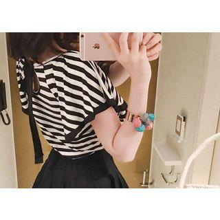 Tie-back Striped T-shirt