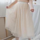 Mesh Midi Skirt Light Almond - One Size