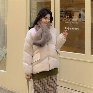 Set : Puffer Jacket + Keyhole Furry Scarf