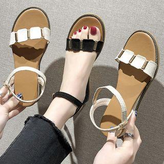 Open Toe Ankle Strap Wedge Sandals