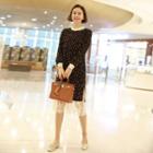 Lace Detail Floral Dress With Belt
