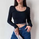 Mock Two Piece Cropped Sweatshirt