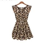 Leopard Print Sleeveless A-line Dress
