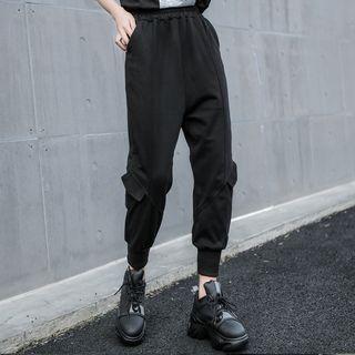 Plain Sweatpants Black - One Size