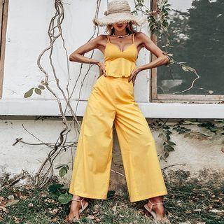 Set: Flowy Camisole Top + Wide Leg Pants