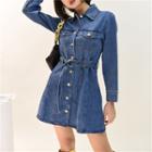 Denim A-line Mini Dress