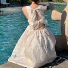 Sleeveless Tie-back Midi A-line Dress