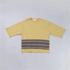 Elbow-sleeve Pattern-panel T-shirt