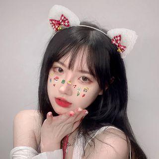 Cat Bow Chenille Headband / Hair Clip (various Designs)