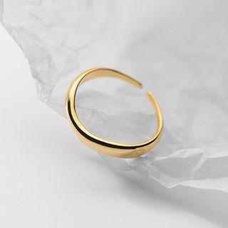 Polished Wavy Sterling Silver Open Ring