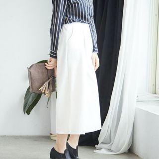 Elastic Waist Cropped Wide-leg Pants