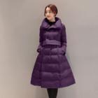 Plain Double-breasted Padded Coat