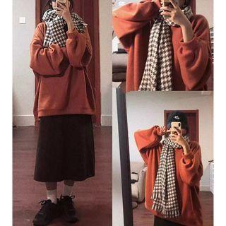 Set Of 2: Fleece Lining Sweatshirt + Skirt