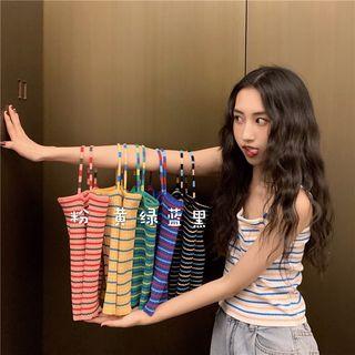 Spaghetti Strap Striped Cropped Top