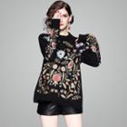 Embroidered Sweater Black - One Size