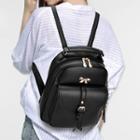 Bow Accent Faux Leather Backpack