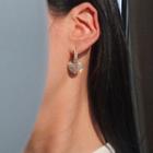 Heart Rhinestone Dangle Earring 1 Pair - Earrings - Gold - One Size