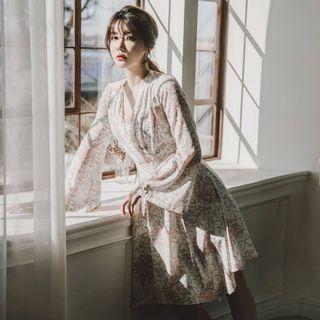 Hanbok Chiffon Dress (midi / Floral)