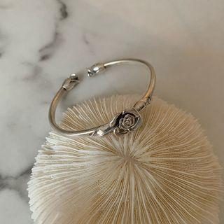 Rose Alloy Bangle Sl0691 - Silver - One Size