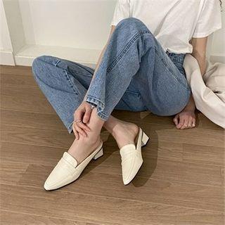 Block-heel Mule Loafers
