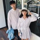 Couple Matching Plain Long-sleeve Shirt / Shirtdress