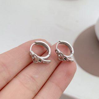 Belt Alloy Hoop Earring 1 Pair - Silver - One Size