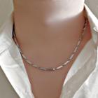 Stainless Steel Necklace Xl103 - Necklace - Rhombus - Silver - One Size