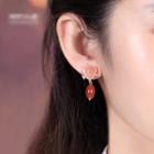 Flower Faux Gemstone Dangle Earring 1 Pair - Pink - One Size