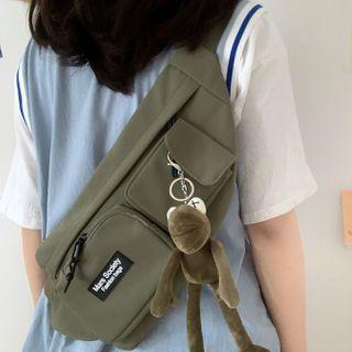 Plain Multi-section Zip Sling Bag