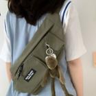 Plain Multi-section Zip Sling Bag