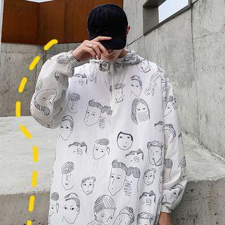 Cartoon-print Hooded Light Windbreaker