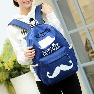 Mustache Print Backpack
