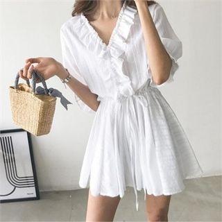 Inner Shorts Frilled Mini Flare Dress