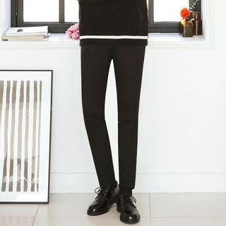 Hidden Band-waist Slim-fit Dress Pants